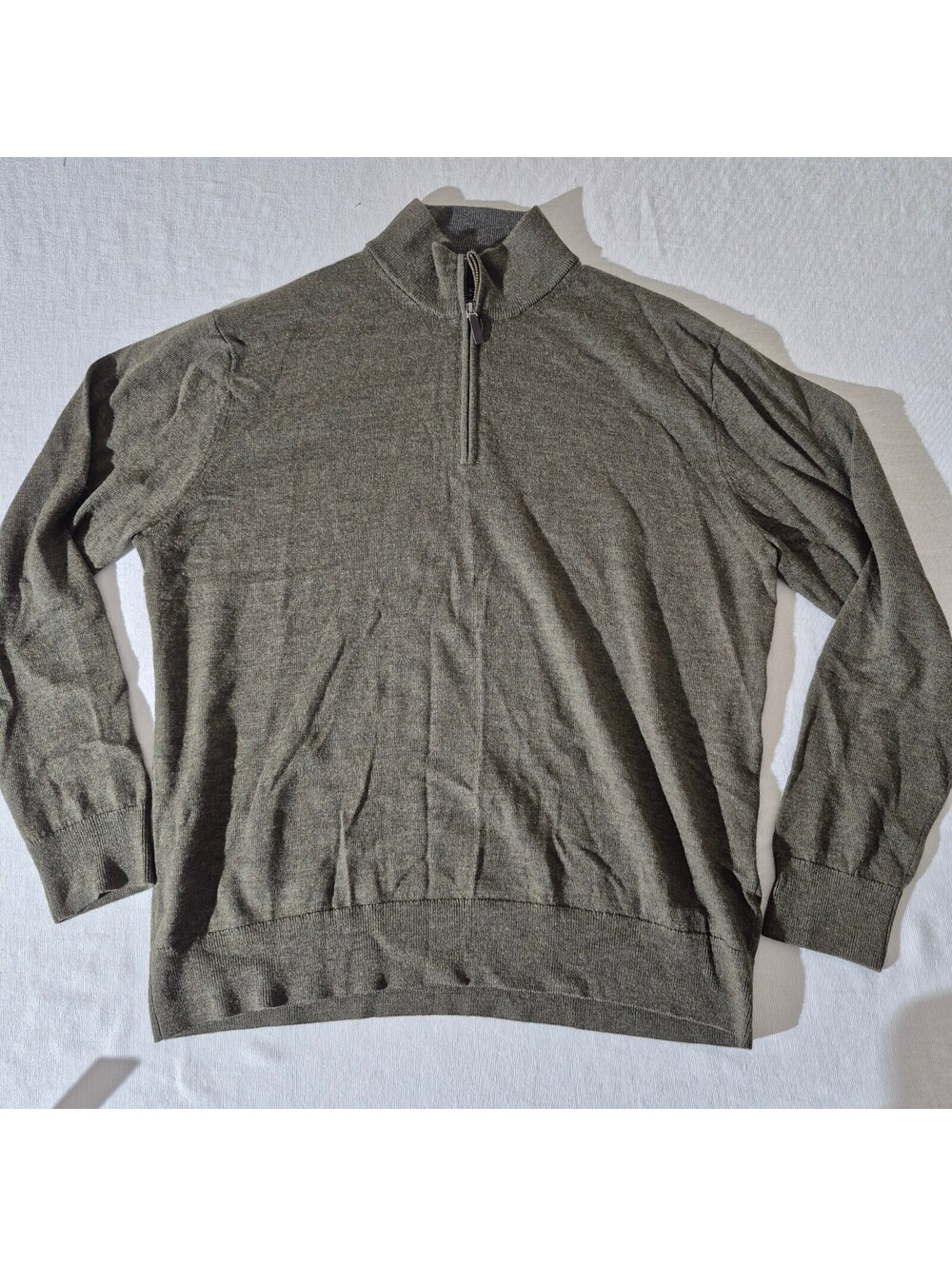 UNTUCKit olive merino wool XL XLarge quarter-zip sweater golf